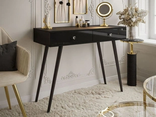 Console élégante avec tiroirs Olivine Brillant noir