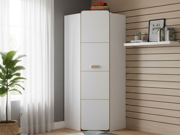 Armoire Portes Battantes Lindo Blanc, chêne Nash