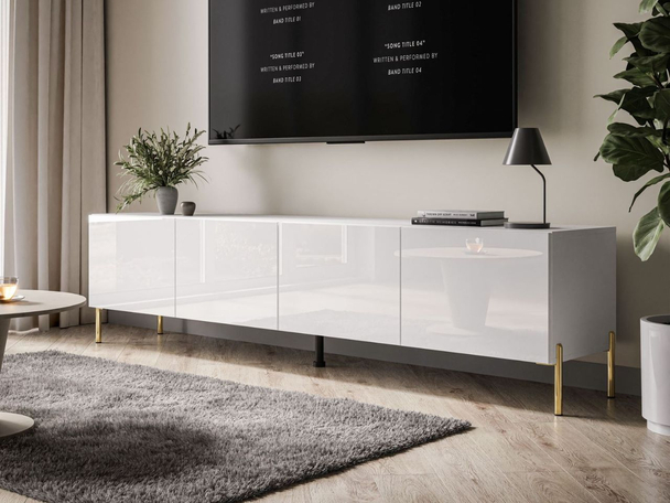 Meuble TV Rangement Nodoo Blanc