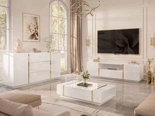 Ensemble de meubles de salon Lunelie Blanc brillant