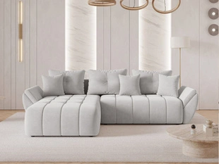 Canapé d'Angle Convertible avec Coffre Réversible Decor L Gris