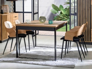 Table rectangulaire extensible Lavore chêne de Wotan, noir