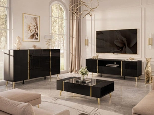 Ensemble de meubles de salon Lunelie Noir brillant