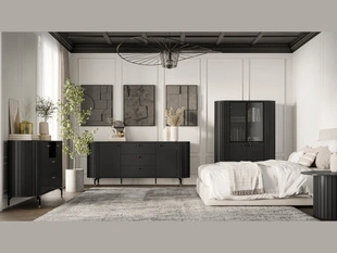 ensemble de meubles de chambre Soria Noir mat