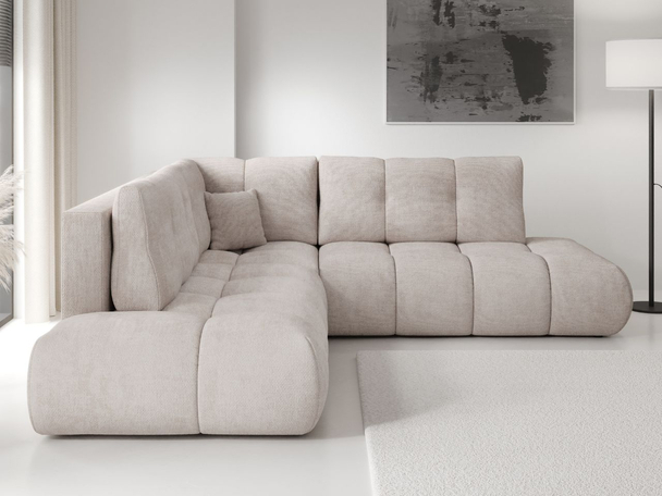 Canapé d'Angle Gauche Convertible avec Coffre Kair Beige