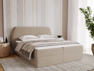 Lit Boxspring avec Coffre de Rangement 160x200 Bogota Beige