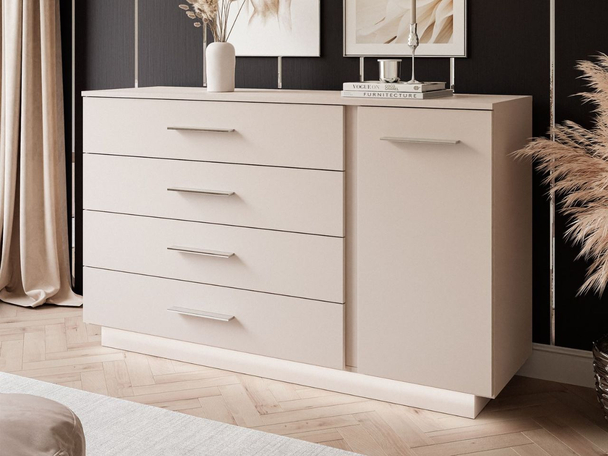 Commode de Rangement avec éclairage LED Nuveo Cachemire
