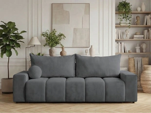 Canapé Droit Convertible avec Coffre Miro Gris foncé