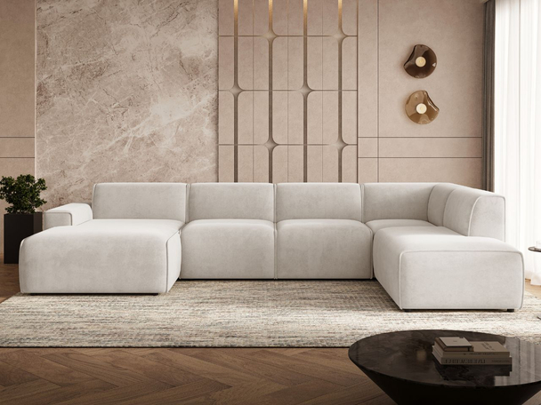 Canapé d'Angle Droite Belluno Beige clair