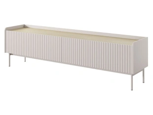 Meuble TV Rangement 181 cm Abios Beige, Chêne Scandi