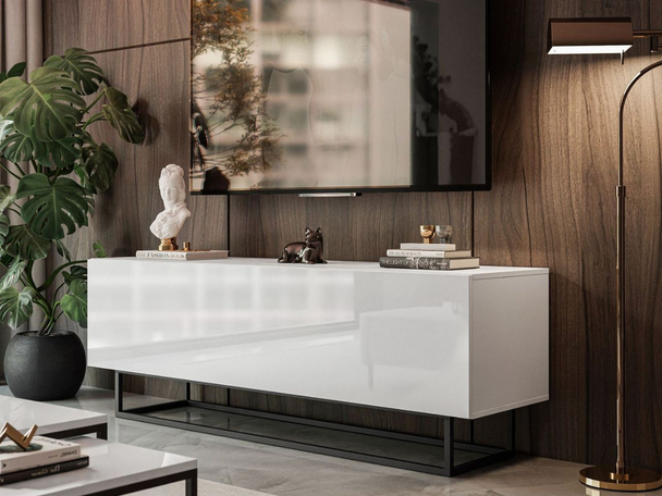 Meuble TV Rangement Nodoo Blanc