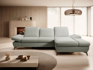 Canapé d'Angle Droite Convertible avec Coffre Hannover Gris clair