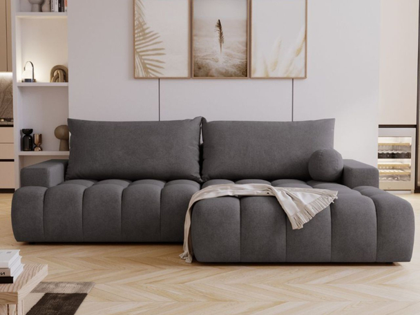 Canapé d'Angle Droite Convertible avec Coffre Havi Graphite