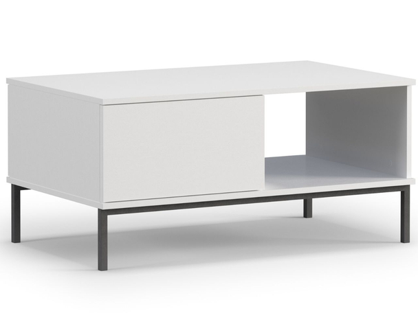 Table Basse avec Rangement Soroko Blanc