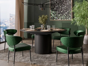 table ronde extensible Soria Noir mat
