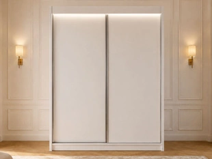 Armoire Portes Coulissantes avec éclairage LED Diano Blanc