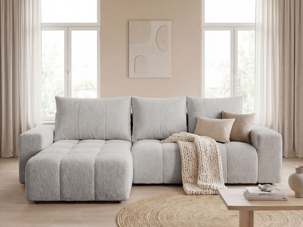 Canapé d'Angle Convertible Réversible avec Coffre Bresso Gris