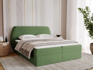 Lit Boxspring avec Coffre de Rangement 160x200 Bogota Vert