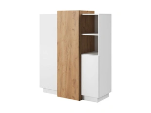 Commode de Rangement Morten Blanc, Chêne doré Craft