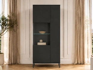 Vitrine sur pied pour le salon Soroko Noir