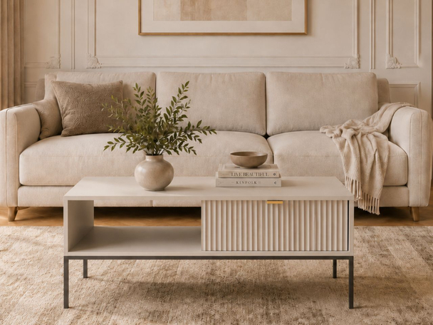 Table Basse avec Rangement Amber Cachemire