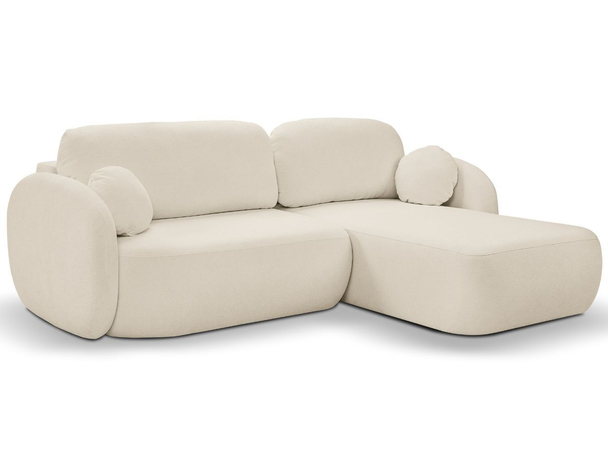 Canapé d'Angle Droite Convertible avec Coffre Oreo Beige