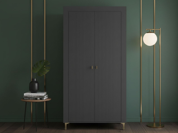 Armoire Portes Battantes Messina Noir