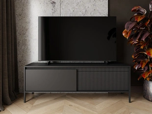Meuble TV avec Portes 153 cm Sorano Noir