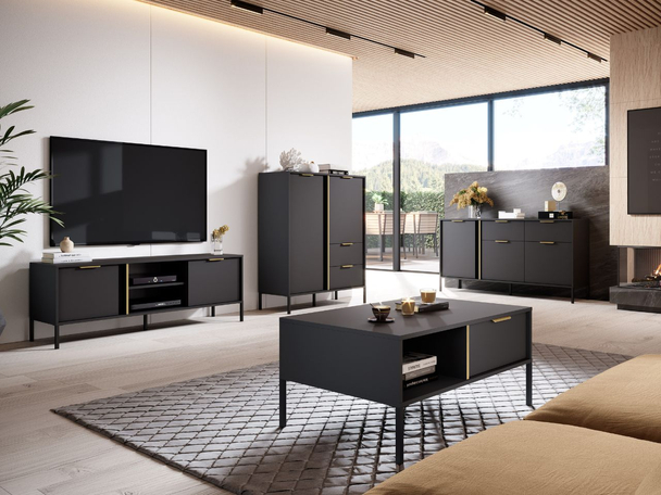 Ensemble de meubles de salon Drino Anthracite