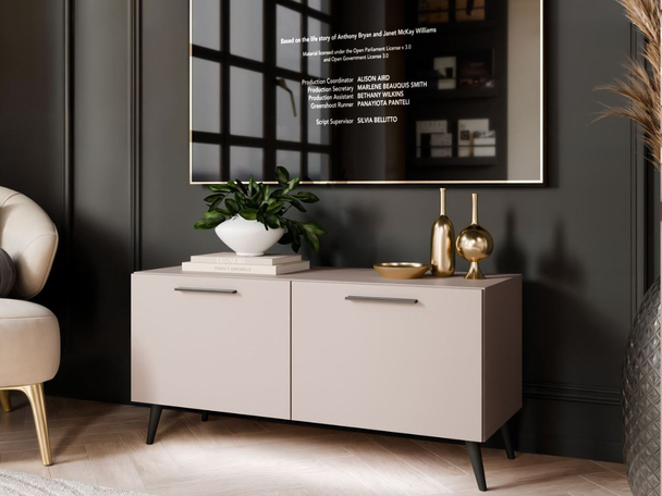 Meuble TV Rangement avec éclairage LED Noaé Cachemire