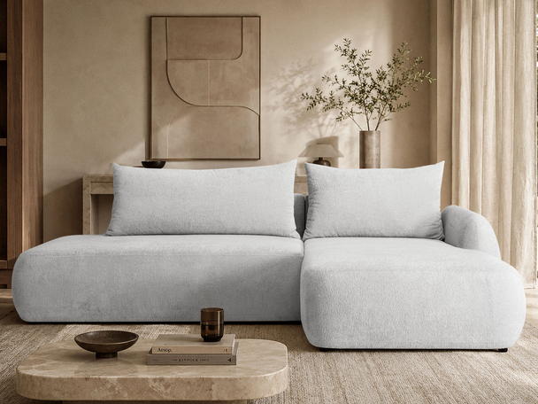 Canapé d'Angle Convertible avec Coffre Velis Gris