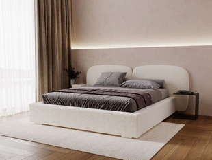 Lit Coffre rembourré avec sommier relevable 180x200 Palermo Créme