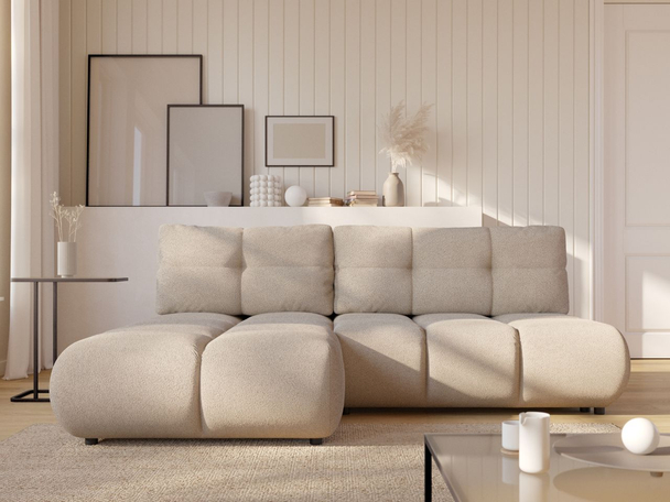 Canapé d'Angle Gauche Convertible avec Coffre Milet Beige