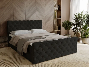 Lit Boxspring avec Coffre de Rangement 120x200 Lunaris Noir