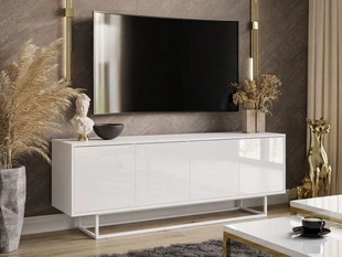 Meuble TV avec portes Vivance Blanc brillant
