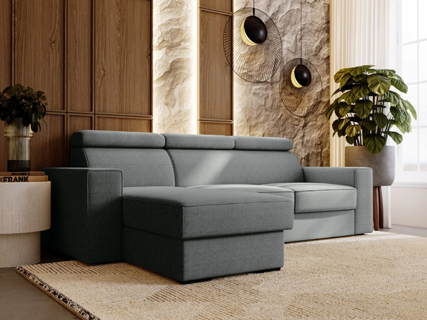 Canapé d'Angle Convertible avec coffre Réversible Scala Gris