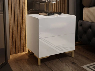 Table de chevet à tiroirs Nuveo Lux Blanc