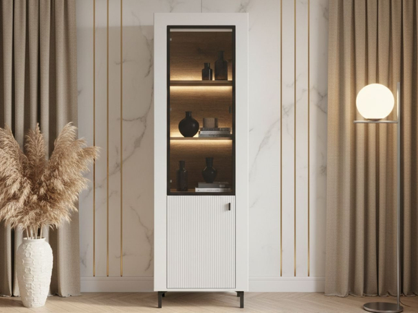 Moderne Vitrine avec LED Messina Blanc