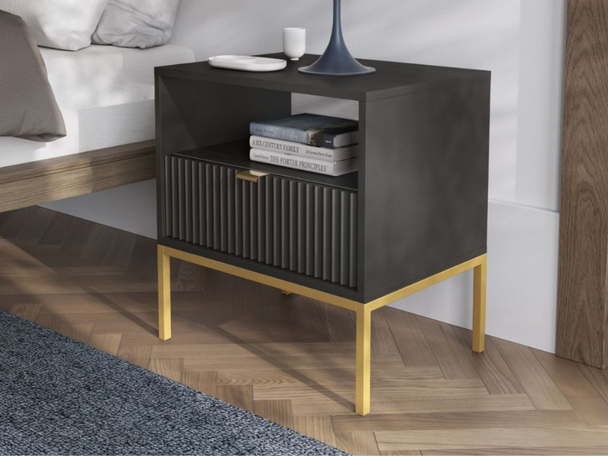 Table de Chevet avec Amber noir