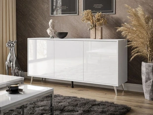 Commode à trois portes 154 cm Vivance Brillant blanc