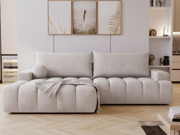 Canapé d'Angle Gauche Convertible avec Coffre Havi Gris clair