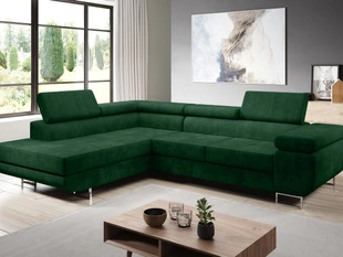 Canapé d'Angle Gauche Convertible avec Coffre Solam L Vert