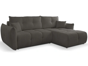Canapé d'Angle Convertible avec Coffre Réversible Bene Noir