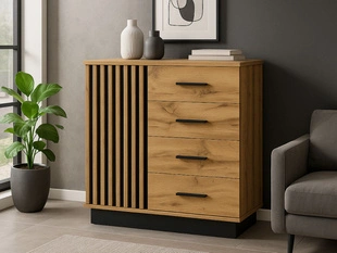 Commode de Rangement Lavore Chêne de Wotan, noir