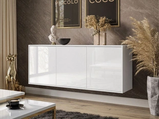 Commode suspendue pour le salon Vivance Brillant blanc
