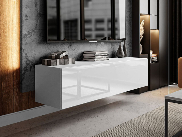 Meuble TV Rangement Nodoo Blanc
