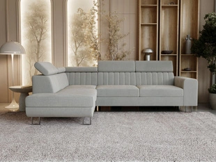 Canapé d'Angle Gauche Convertible avec Coffre Berona Gris