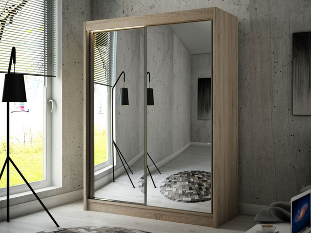 Armoire avec miroir et éclairage LED Luzio Chêne Sonoma