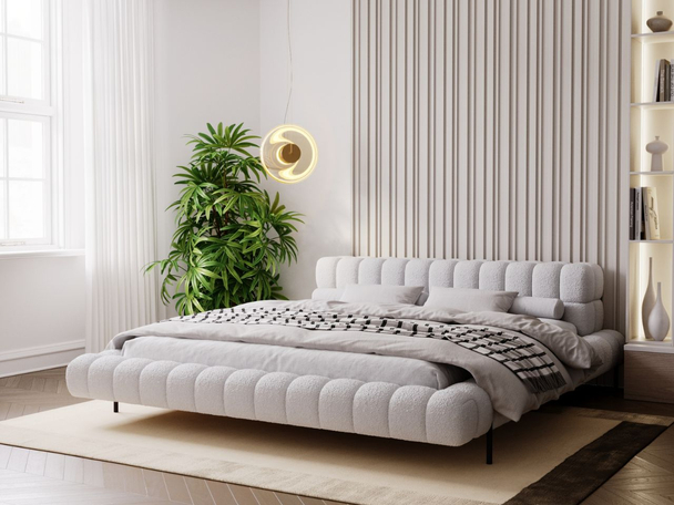Lit rembourré avec sommier 120x200 Imagine Gris