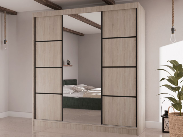 Armoire avec Miroir Vello Chêne Sonoma